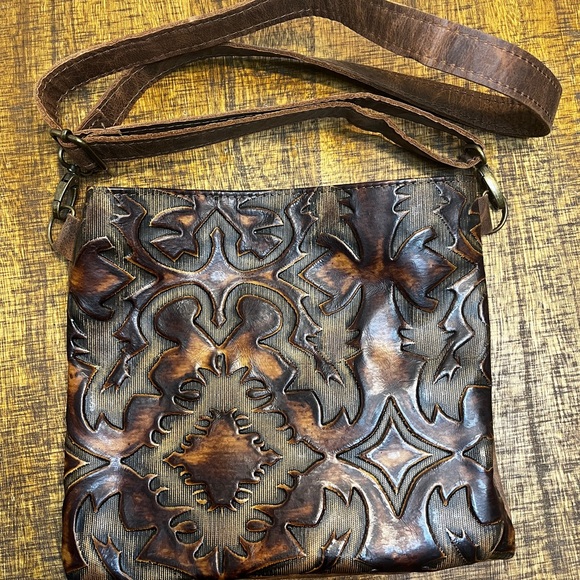 Other - Brown Leather Crossbody Bag